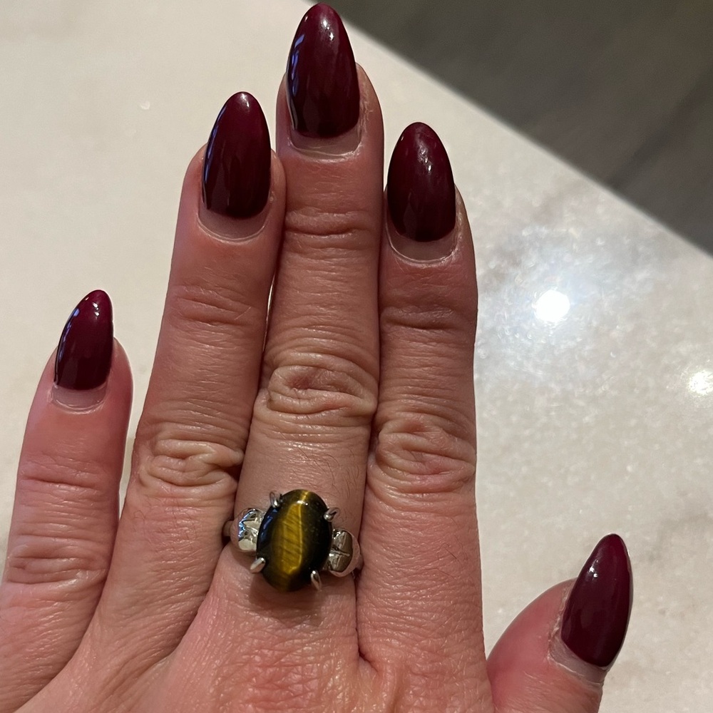 Tiger’s eye sterling silver ring